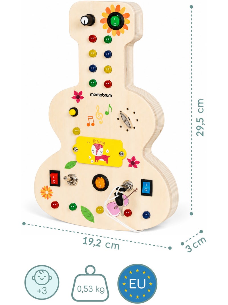 Busy board de madeira guitarra com led música crianças mamabrum N/D - Kiabi