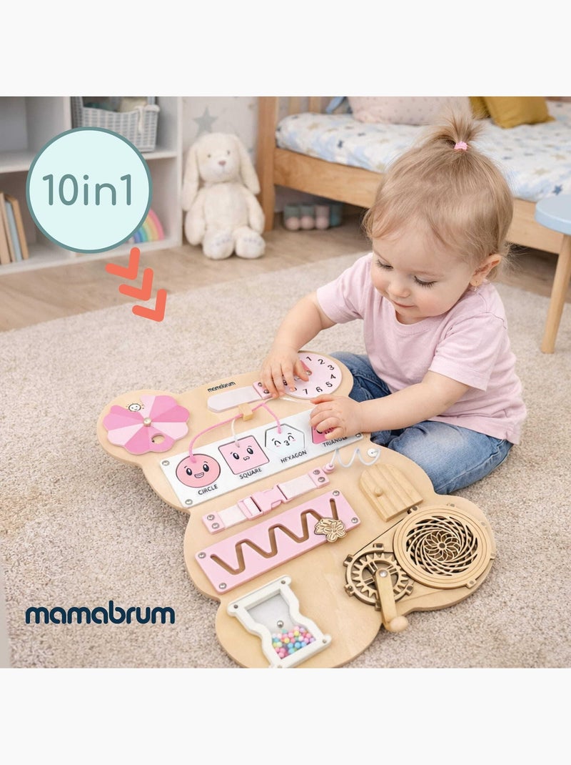 Busy board de madeira urso rosa montessori teddy board mamabrum N/D - Kiabi