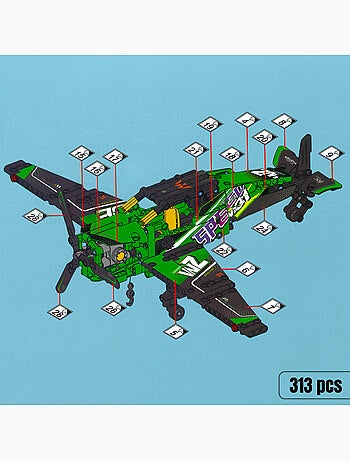 Bym avião de resgate de brinquedo desmontável 313 peças