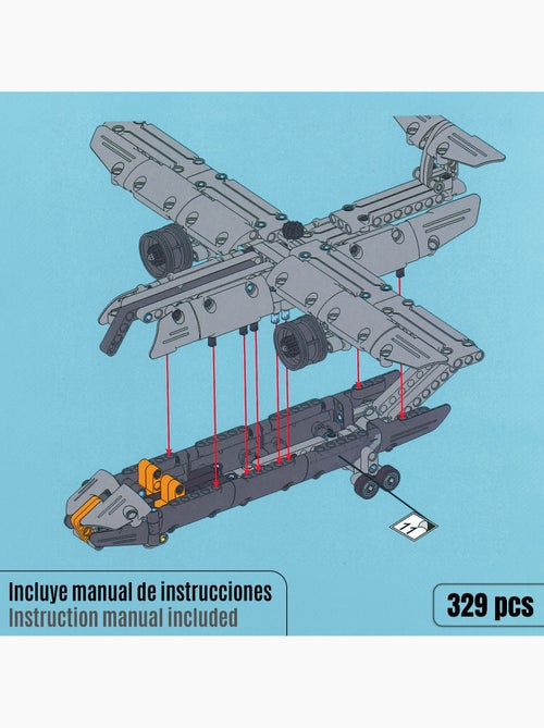 Bym avião militar de brinquedo amovível 329 peças - Kiabi