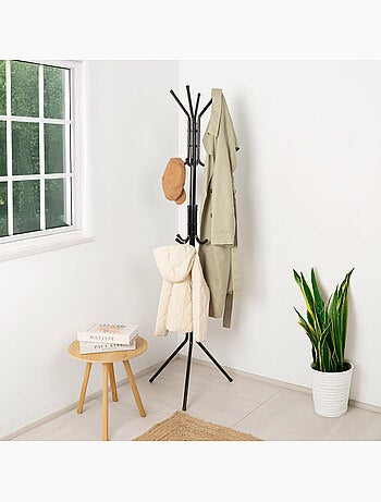 Cabide de parede max home 45x40x170 cm metal com 12 cabides