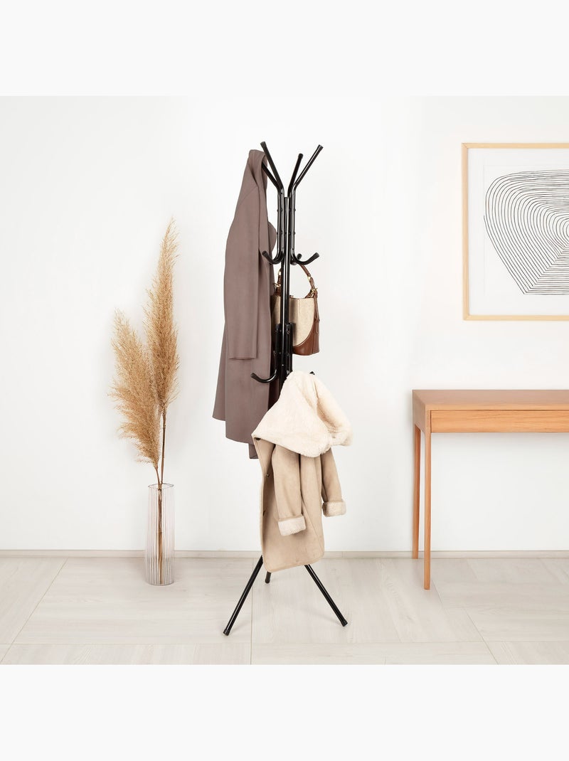 Cabide de parede max home 45x40x170 cm metal com 12 cabides Preto - Kiabi