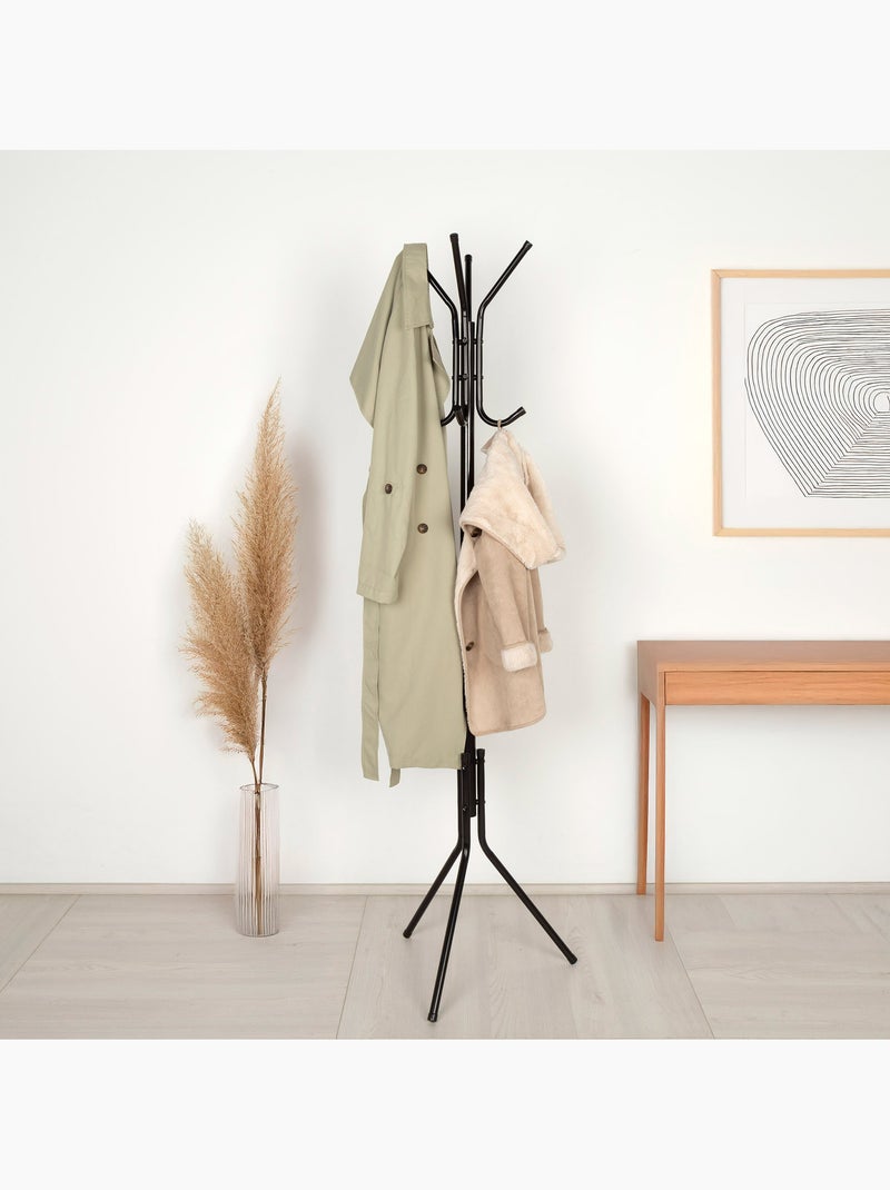 Cabide de parede max home 45x40x170 cm metal com 8 cabides Preto - Kiabi