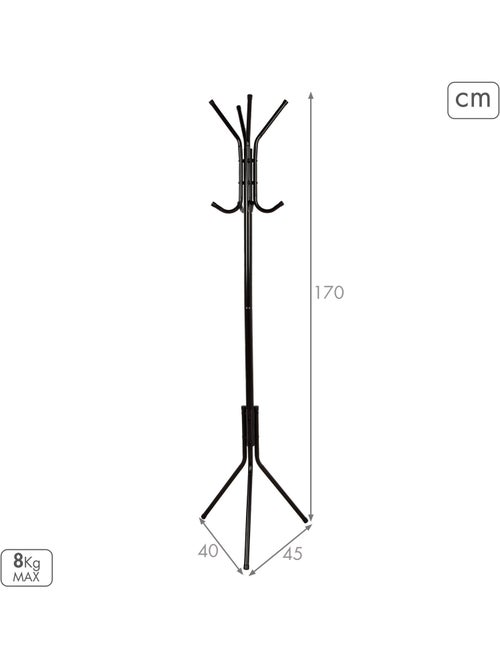 Cabide de parede max home 45x40x170 cm metal com 8 cabides - Kiabi