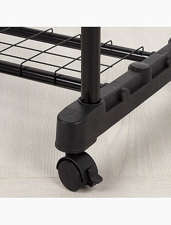 Cabideiro duplo max home, altura ajustável, com rodas e cabideiro inferior