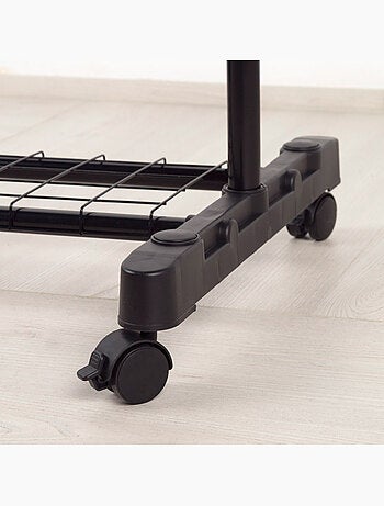 Cabideiro max home com altura ajustável, rodas e suporte inferior