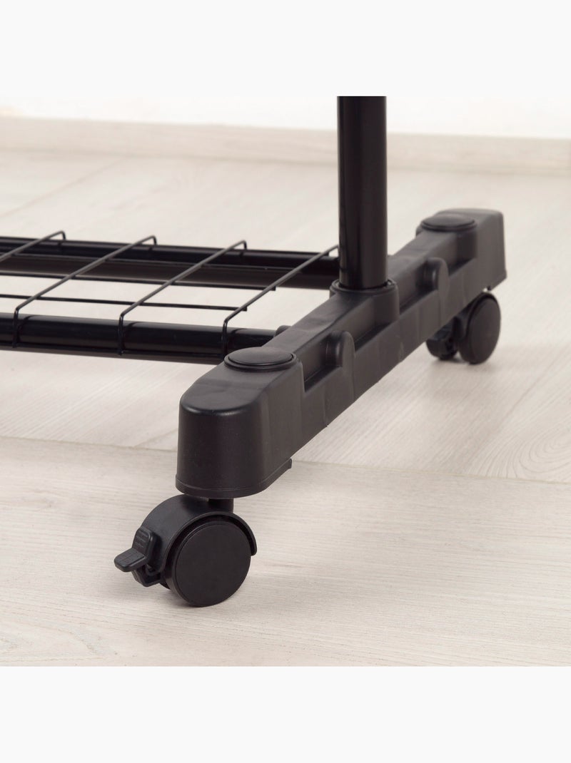 Cabideiro max home com altura ajustável, rodas e suporte inferior Preto - Kiabi