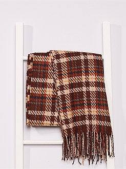 Cachecol aos quadrados e franjas - Kiabi