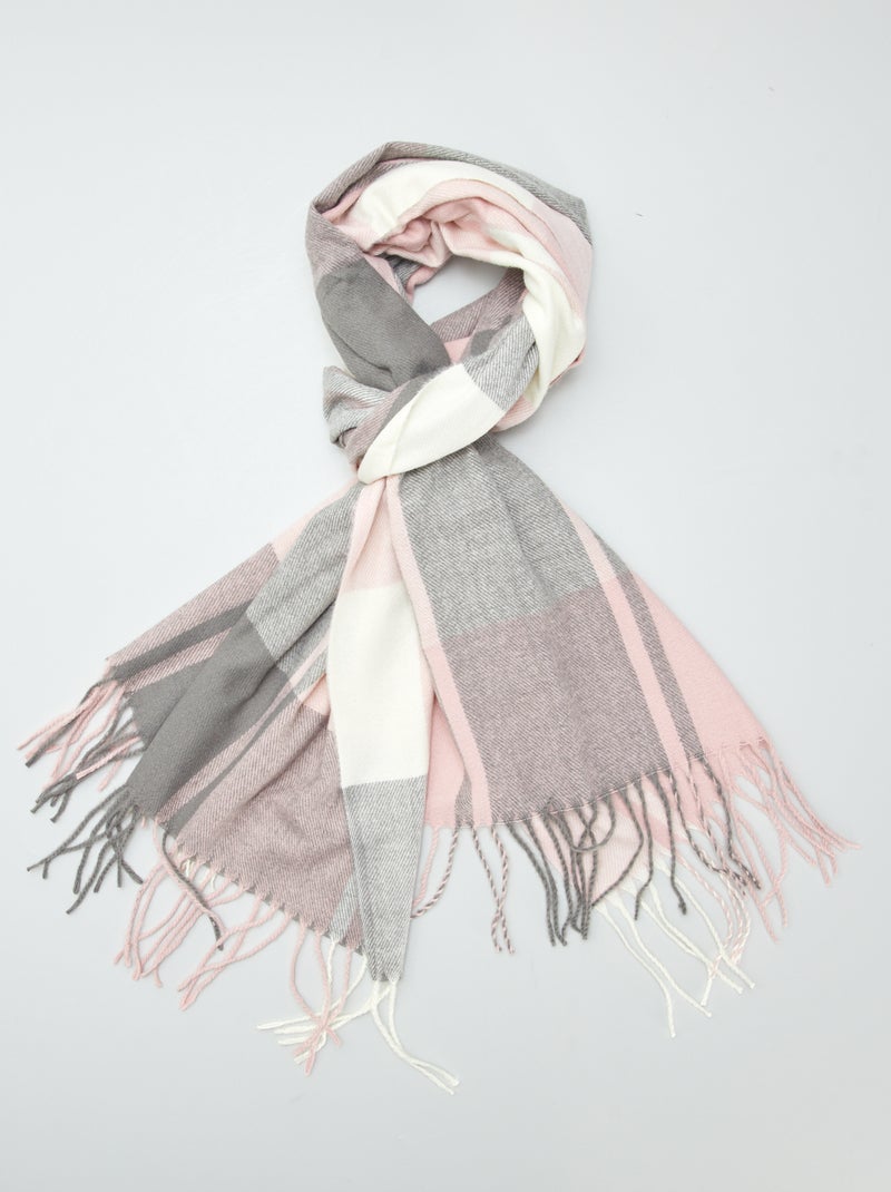 Cachecol aos quadrados ROSA - Kiabi