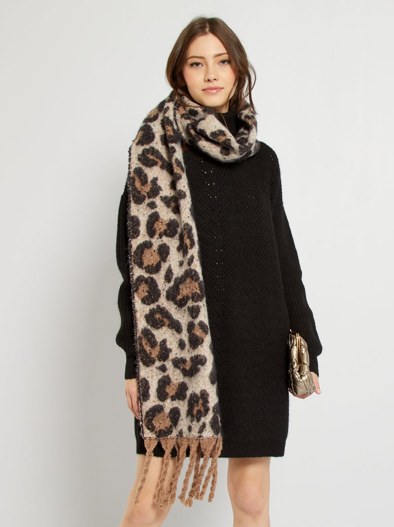 Cachecol com estampado 'leopardo' Leopardo - Kiabi