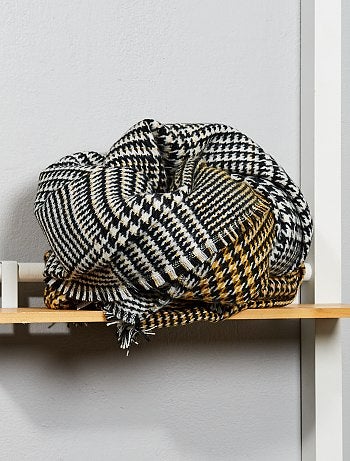 Cachecol com estampado 'Príncipe de Gales' - Kiabi