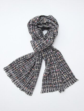 Cachecol com franjas multicolorido