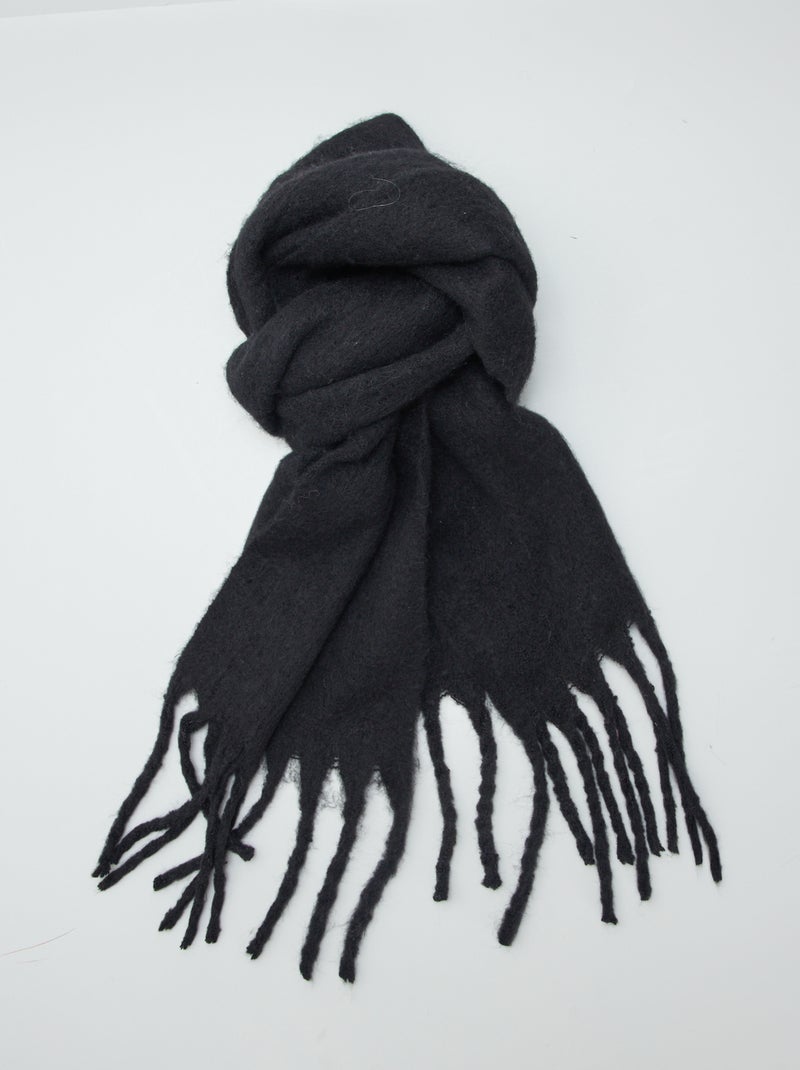 Cachecol com franjas PRETO - Kiabi
