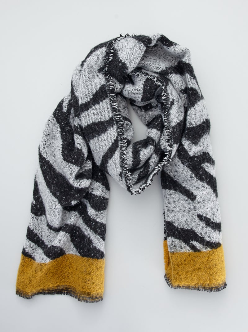 Cachecol de malha 'zebra' Preto - Kiabi