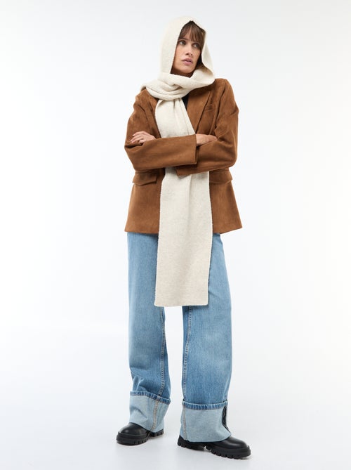 Cachecol de tricô com capuz integrado - Kiabi