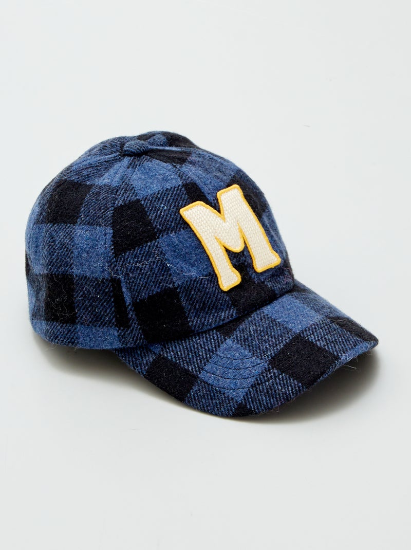 Cachecol e gorro em xadrez AZUL - Kiabi