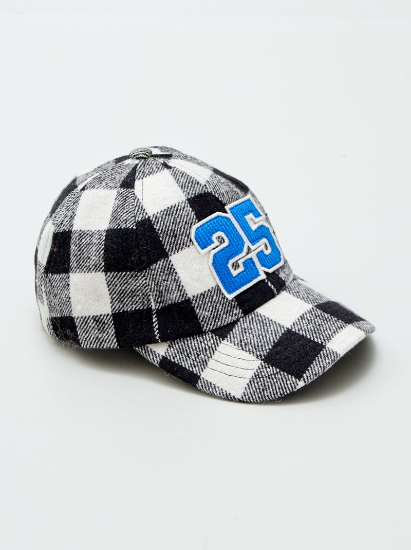 Cachecol e gorro em xadrez PRETO - Kiabi