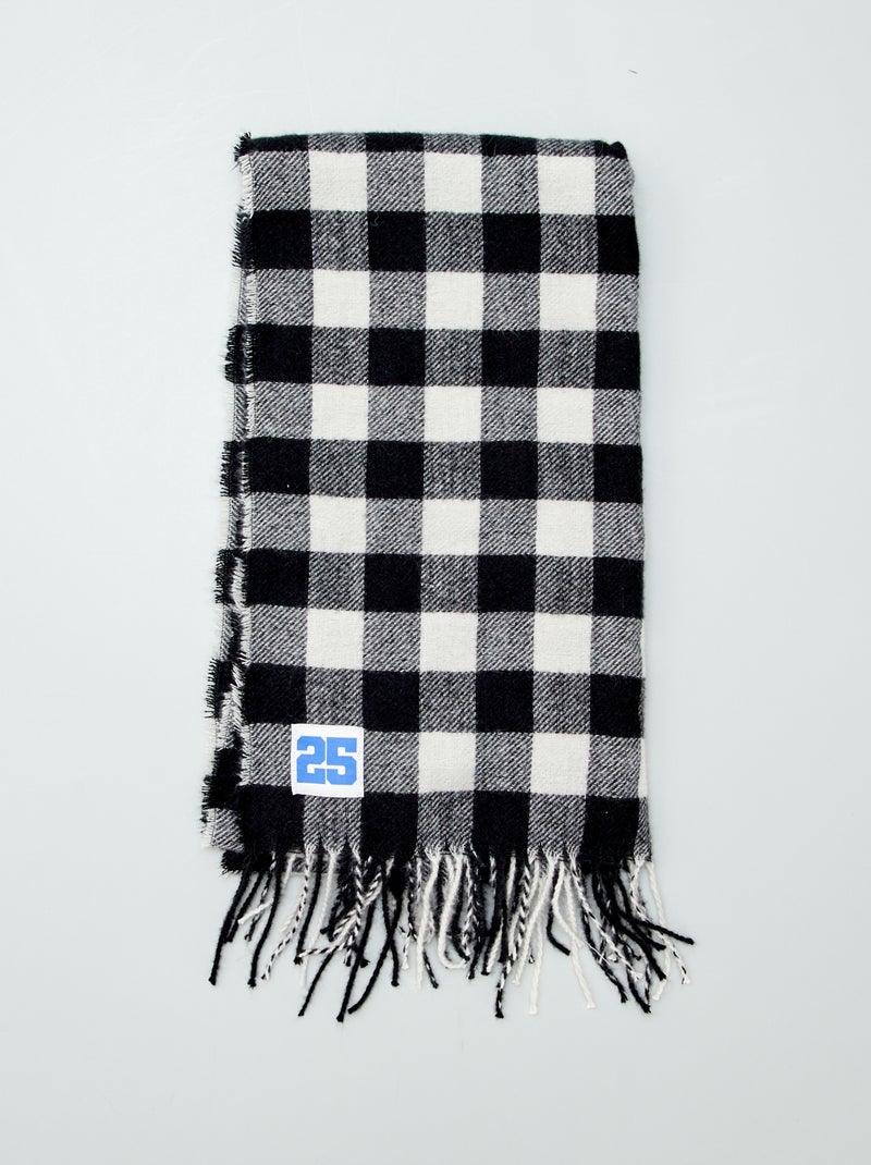 Cachecol e gorro em xadrez PRETO - Kiabi