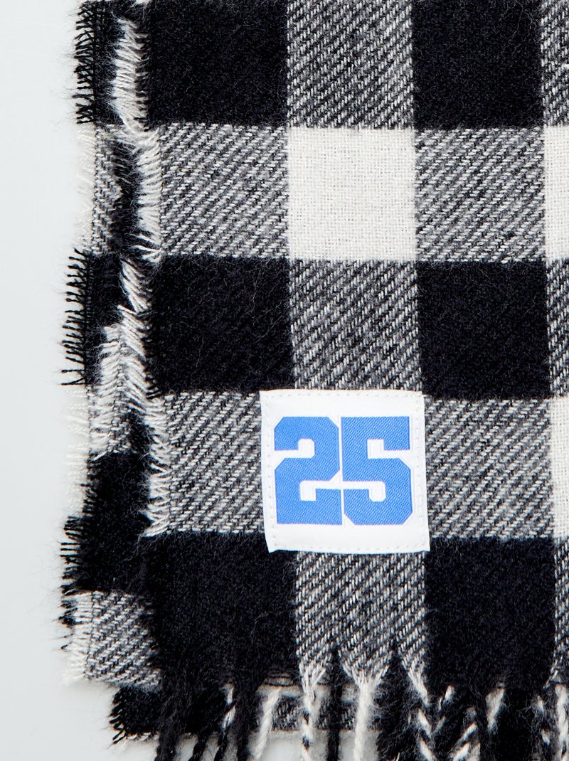 Cachecol e gorro em xadrez PRETO - Kiabi