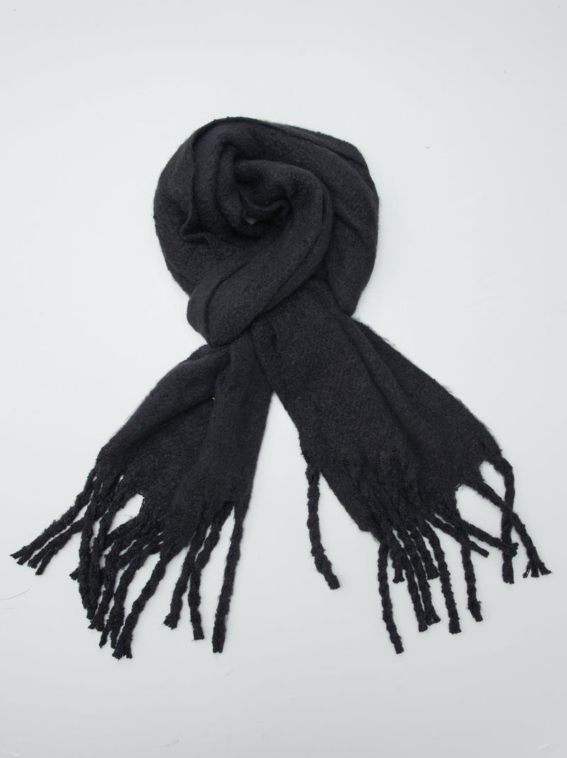 Cachecol efeito lã de carneiro PRETO - Kiabi