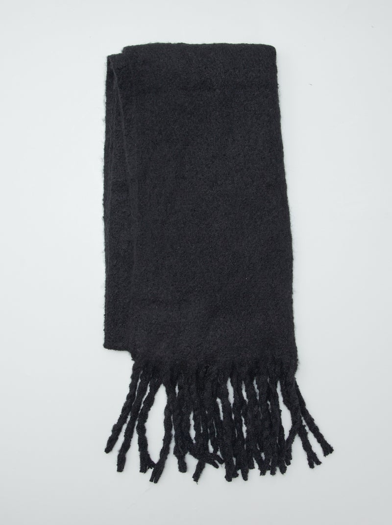 Cachecol efeito lã de carneiro PRETO - Kiabi