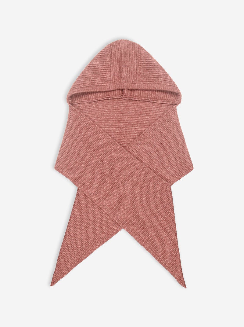 Cachecol em malha canelada com capuz integrado Vermelho - Kiabi