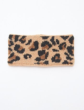 Cachecol em malha leopardo