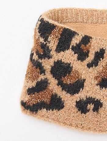 Cachecol em malha leopardo
