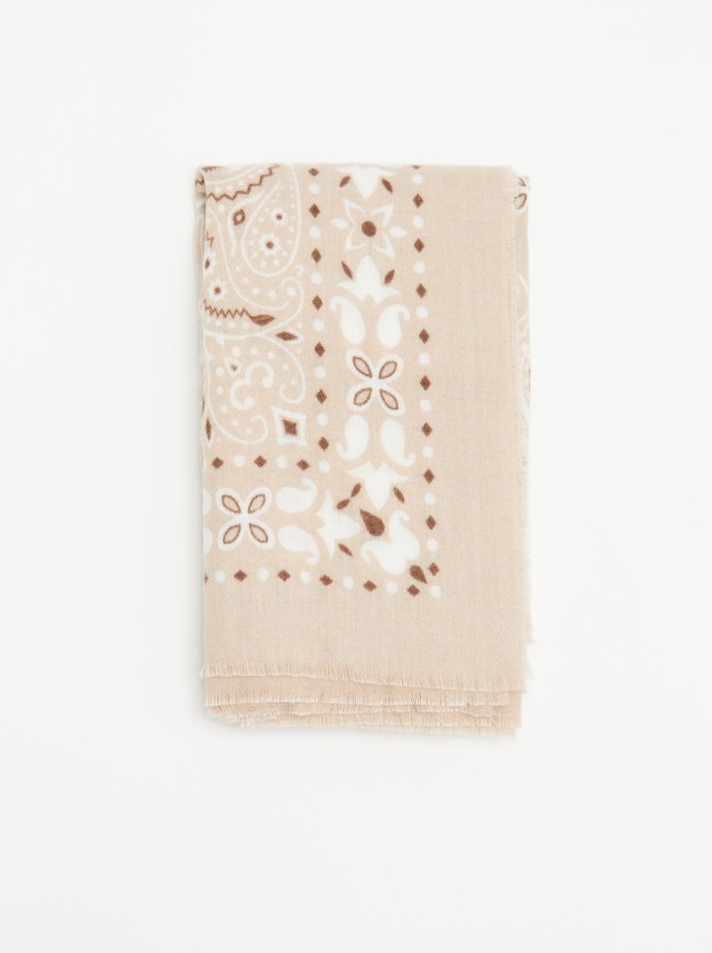 Cachecol estampado bandana Branco - Kiabi