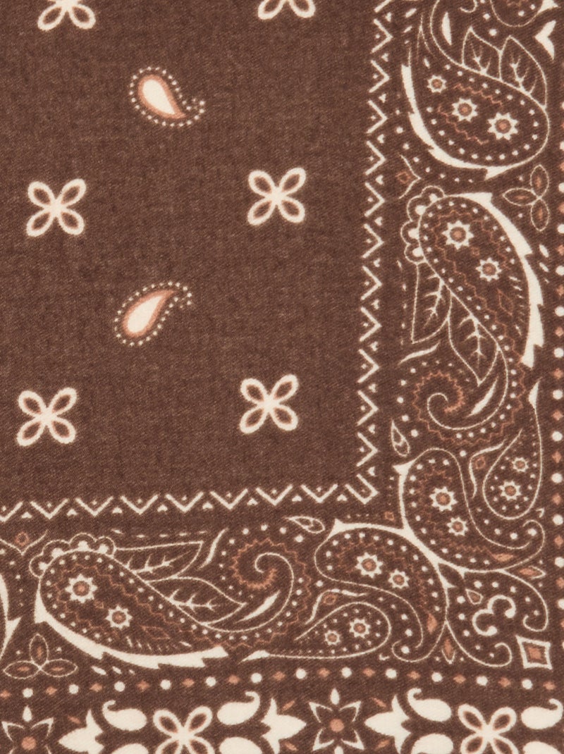 Cachecol estampado bandana Castanho - Kiabi