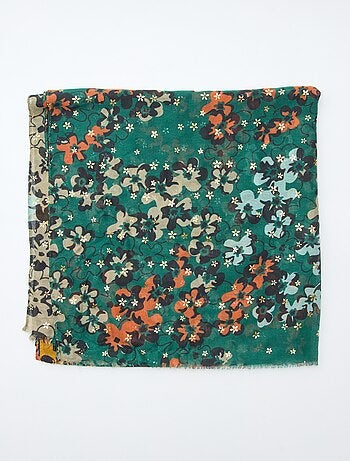 Cachecol floral bicolor