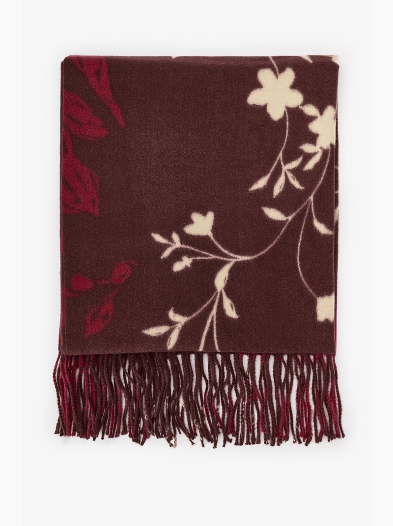 Cachecol floral penti Castanho - Kiabi