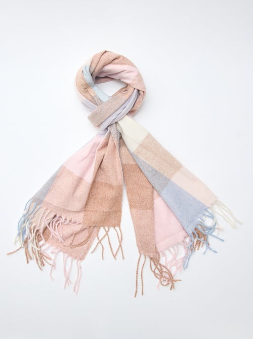 Cachecol grande com padrão de xadrez - Kiabi