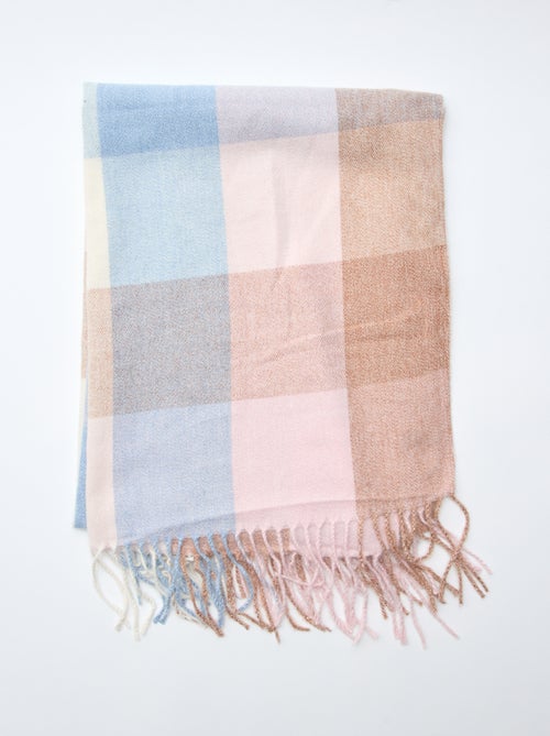 Cachecol grande com padrão de xadrez - Kiabi