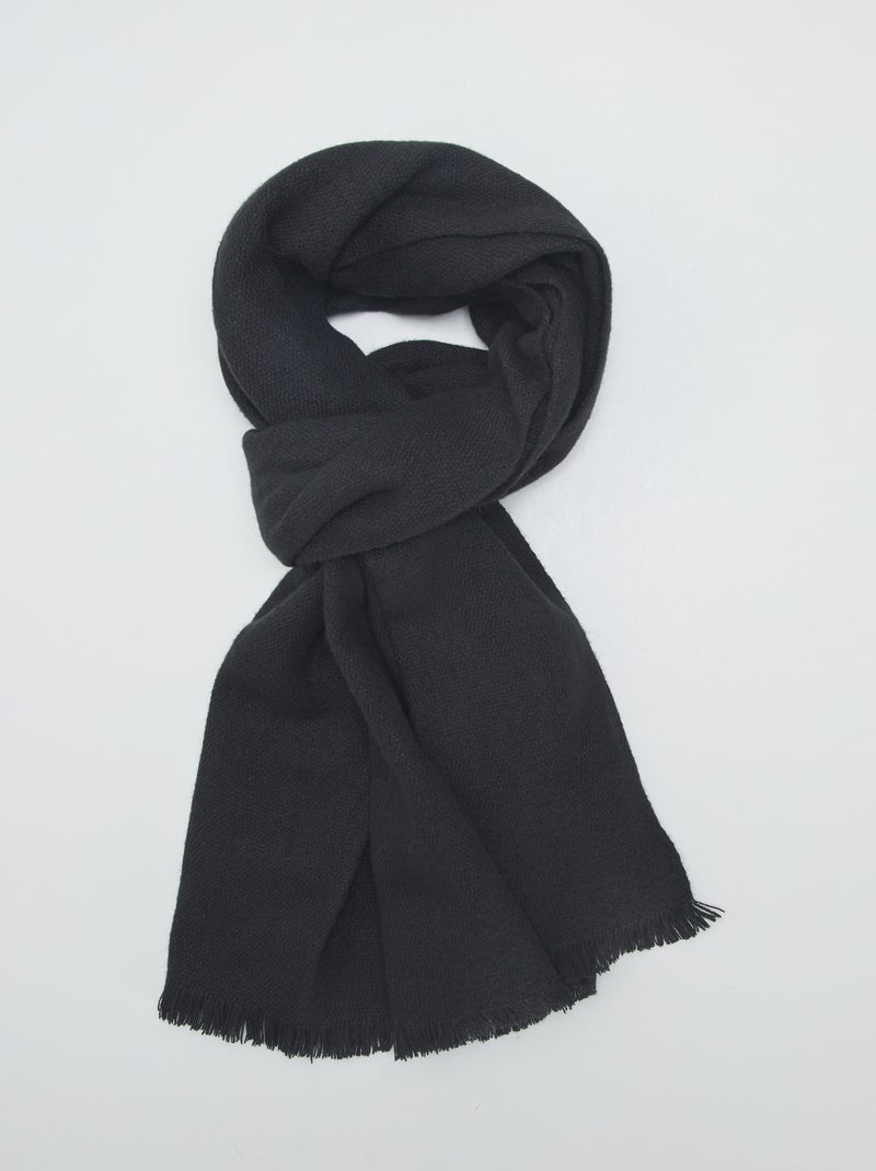Cachecol grande de toque suave PRETO - Kiabi