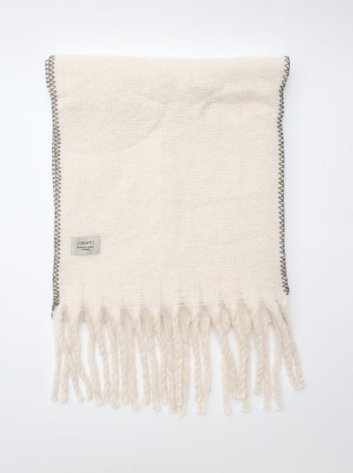 Cachecol grande e macio com franjas - Kiabi