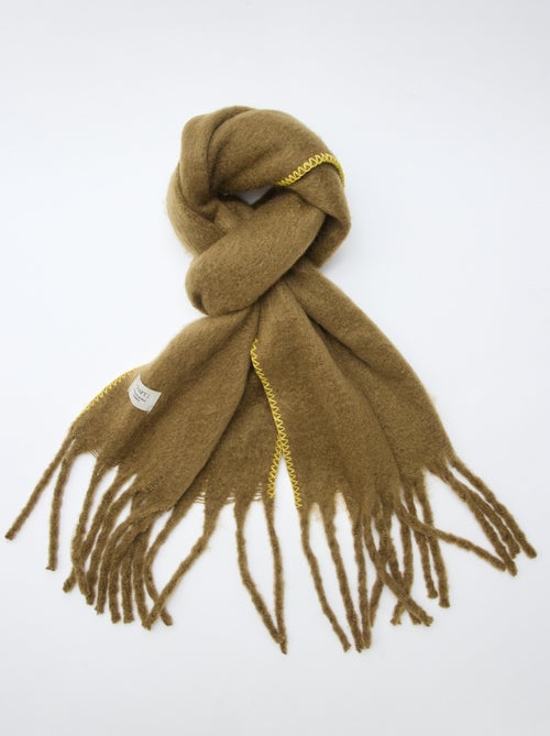 Cachecol grande e macio com franjas - Kiabi