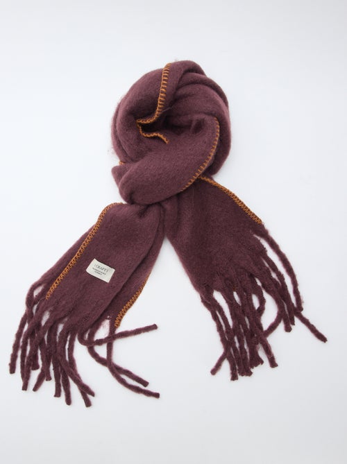 Cachecol grande e macio com franjas - Kiabi