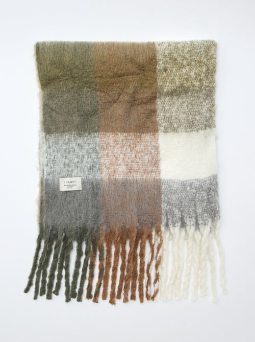 Cachecol grande e macio com franjas - Kiabi