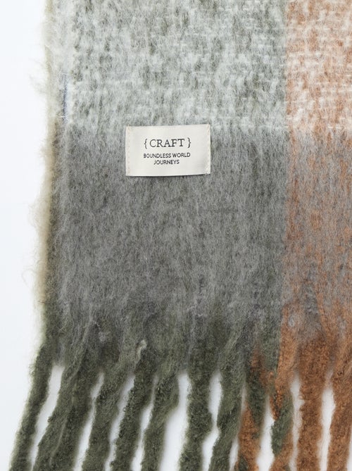 Cachecol grande e macio com franjas - Kiabi