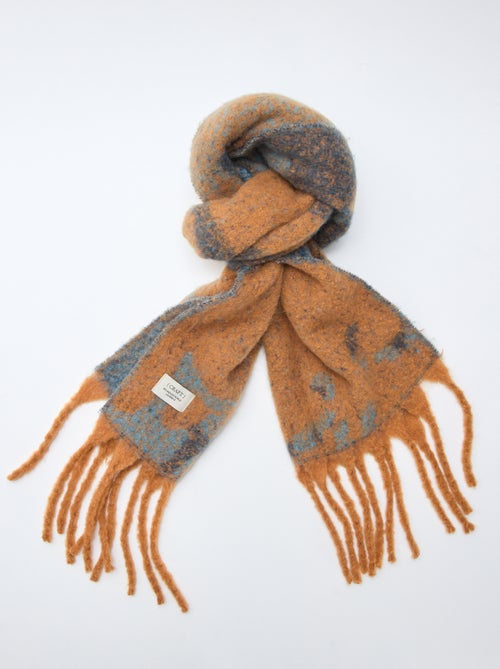 Cachecol grande e macio com franjas - Kiabi