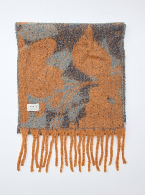 Cachecol grande e macio com franjas - Kiabi