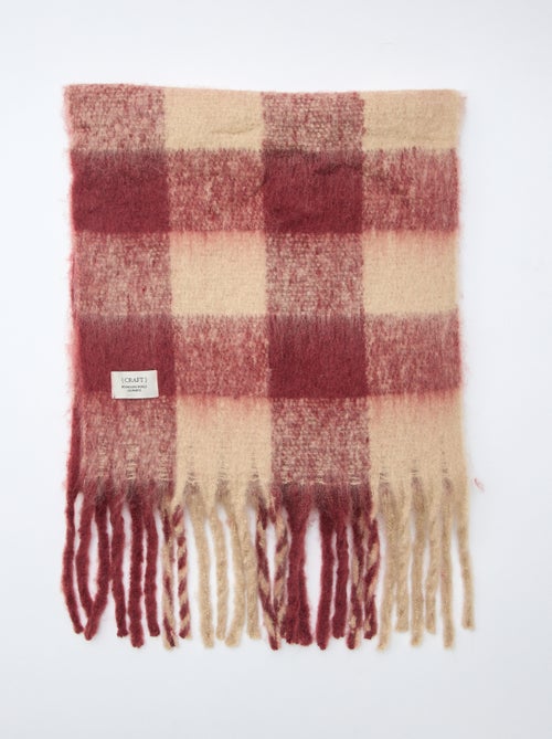 Cachecol grande e macio com franjas - Kiabi