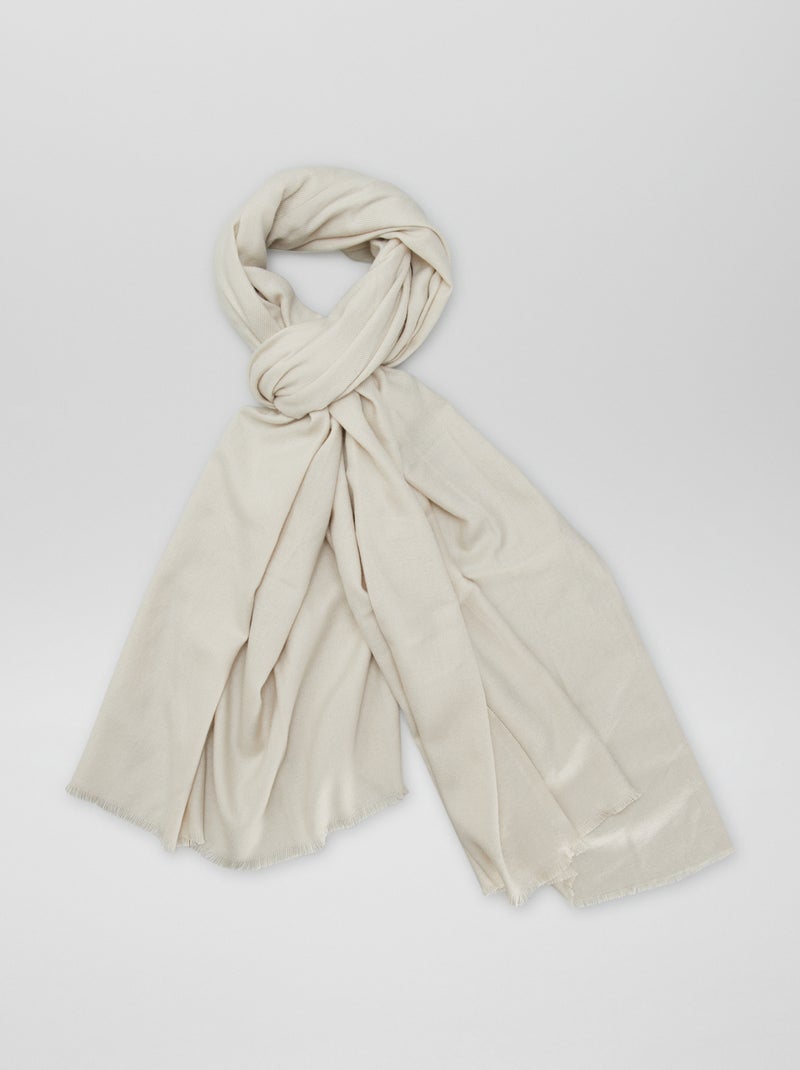 Cachecol liso bege - Kiabi