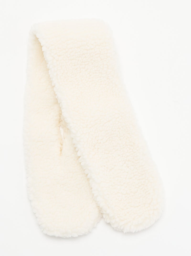 Cachecol liso com efeito carneirinho Branco - Kiabi
