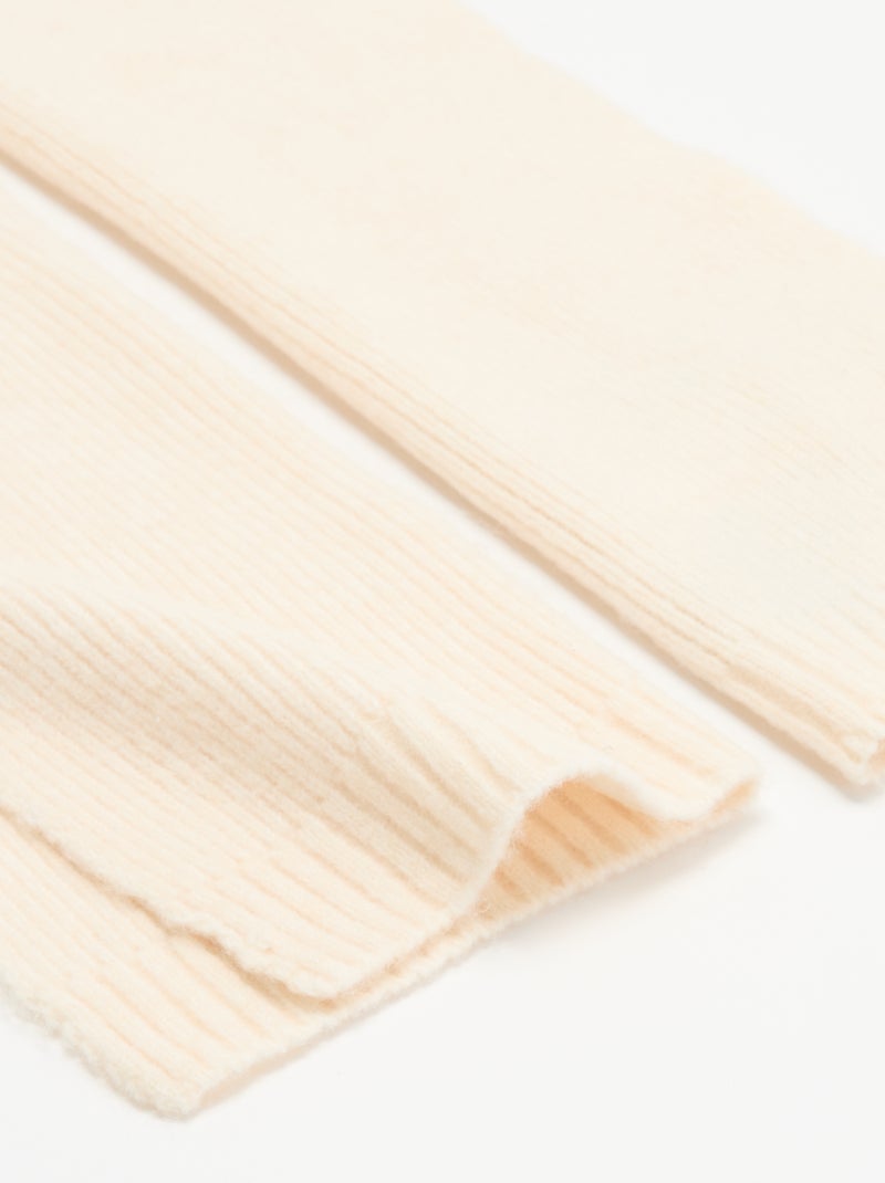 Cachecol liso em malha canelada Bege - Kiabi