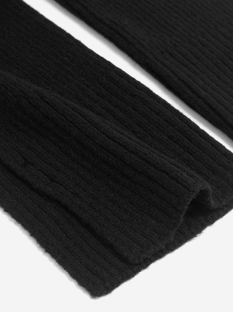 Cachecol liso em malha canelada Preto - Kiabi