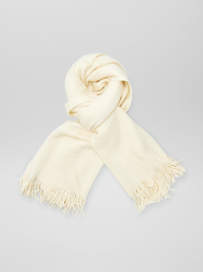 Cachecol liso em malha quente BRANCO - Kiabi