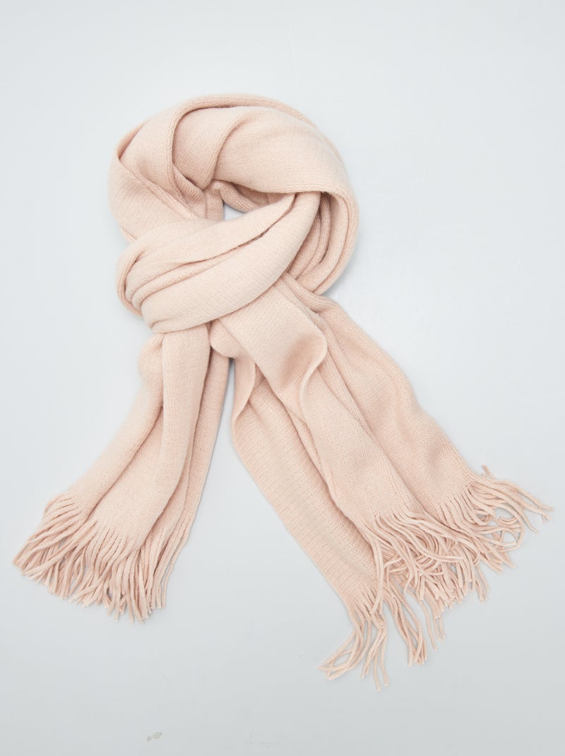 Cachecol liso em malha quente ROSA - Kiabi