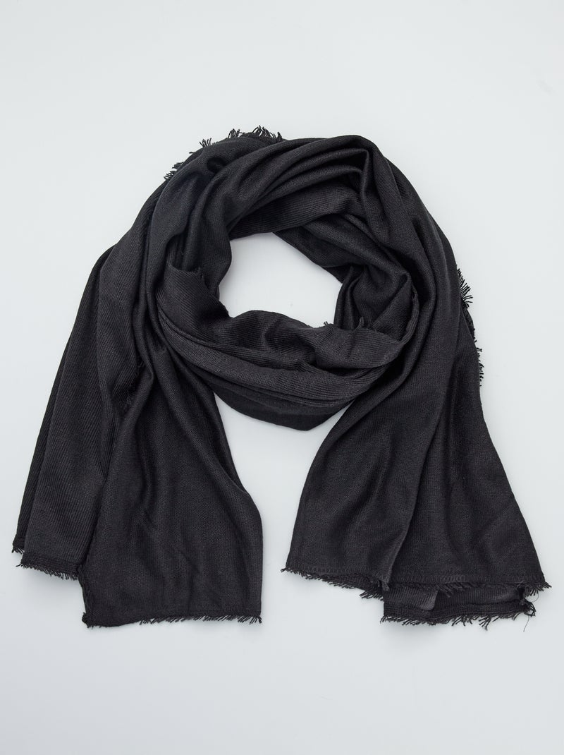 Cachecol liso tipo lenço Preto - Kiabi